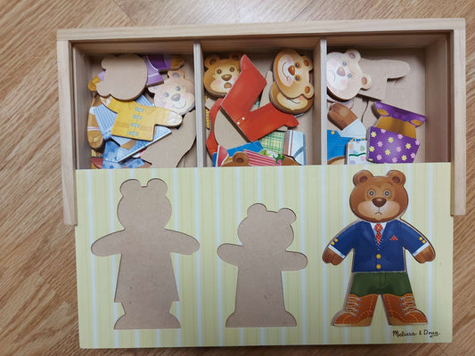 Melissa & Doug Wooden Dress-up Puzzle - Bear Family