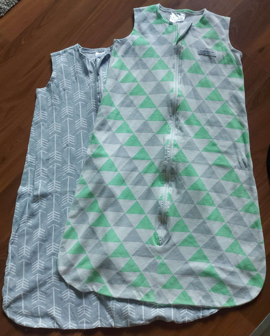 BaeBae Goods - Lot of 2 cotton sleep sacks - Size 12-18 months, 12-18 Months (Large)