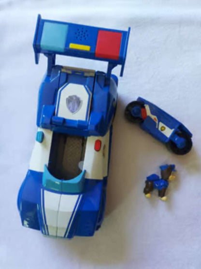PAW Patrol, Chase 2-in-1 Transforming Movie City Cruiser Toy Car with Motorcycle, Lights, Sounds and Action Figure