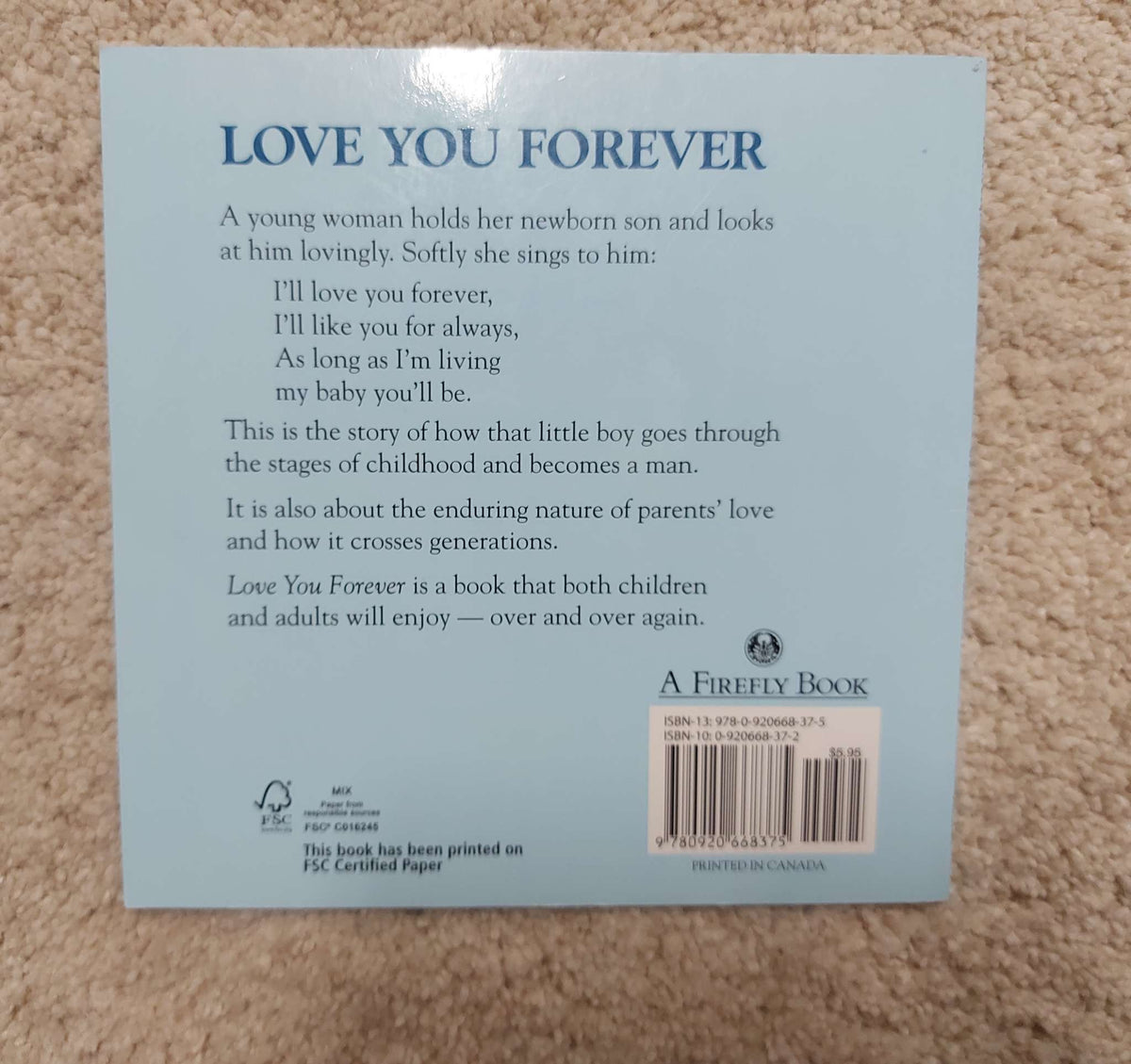 Book "Love you forever" by Robert Munsch