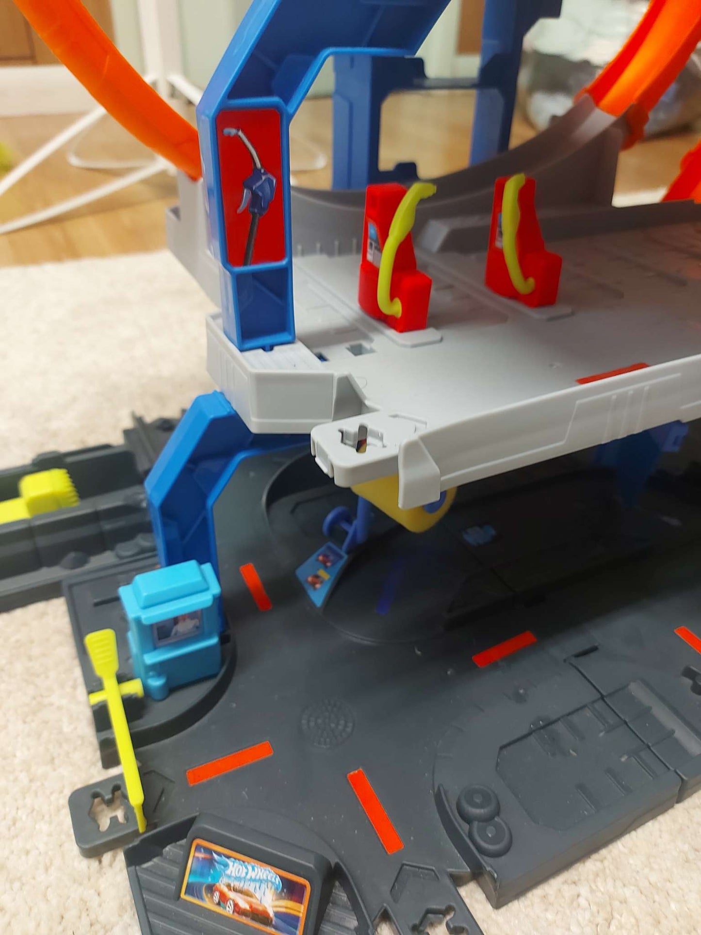 Hot Wheels Mega Loop Garage Track Set with Toy Car & Helicopter (Retails for 80$)
