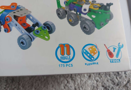 11-in-1 STEM Building Toys for Kids Ages 4-8, 175 Pieces Erector Set Construction Engineering Kit, Kids Creative Learning Activities