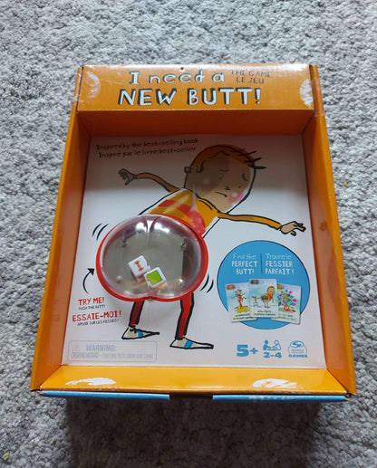I Need a New Butt! The Game, Based on the Book with Butt Popper and Butt Cheek Tiles Fun Game for Family Game Night, for Kids Ages 5 and up