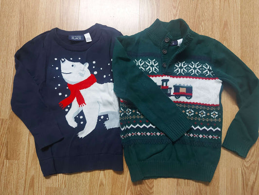 2 Christmas/Winter sweaters - size 5T, Kids 5/5T (extra small)