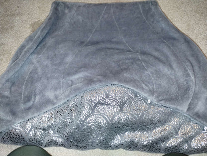 Grey shiny fleece mermaid tail