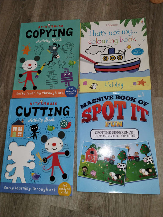 Copy, cut, spot and colour books