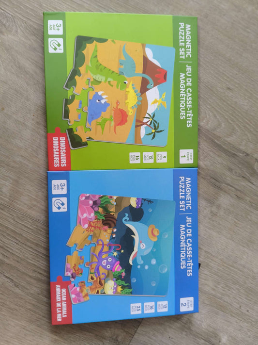2 Magnetic Puzzle Books (3 puzzles in each)