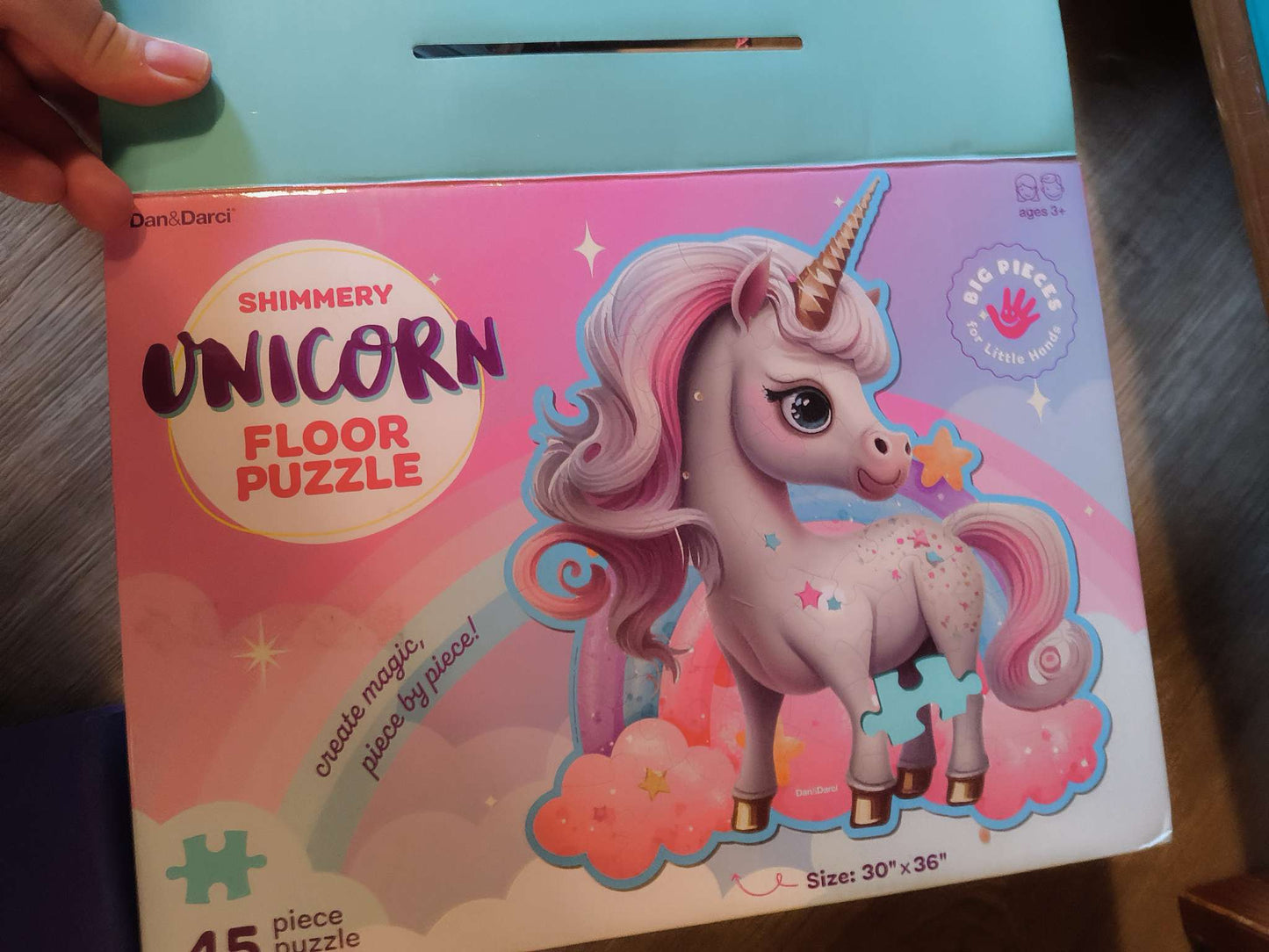 Sparkly unicorn floor puzzle