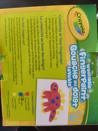 Crayola Finger Paint 3 pack NEW (MSRP $10)