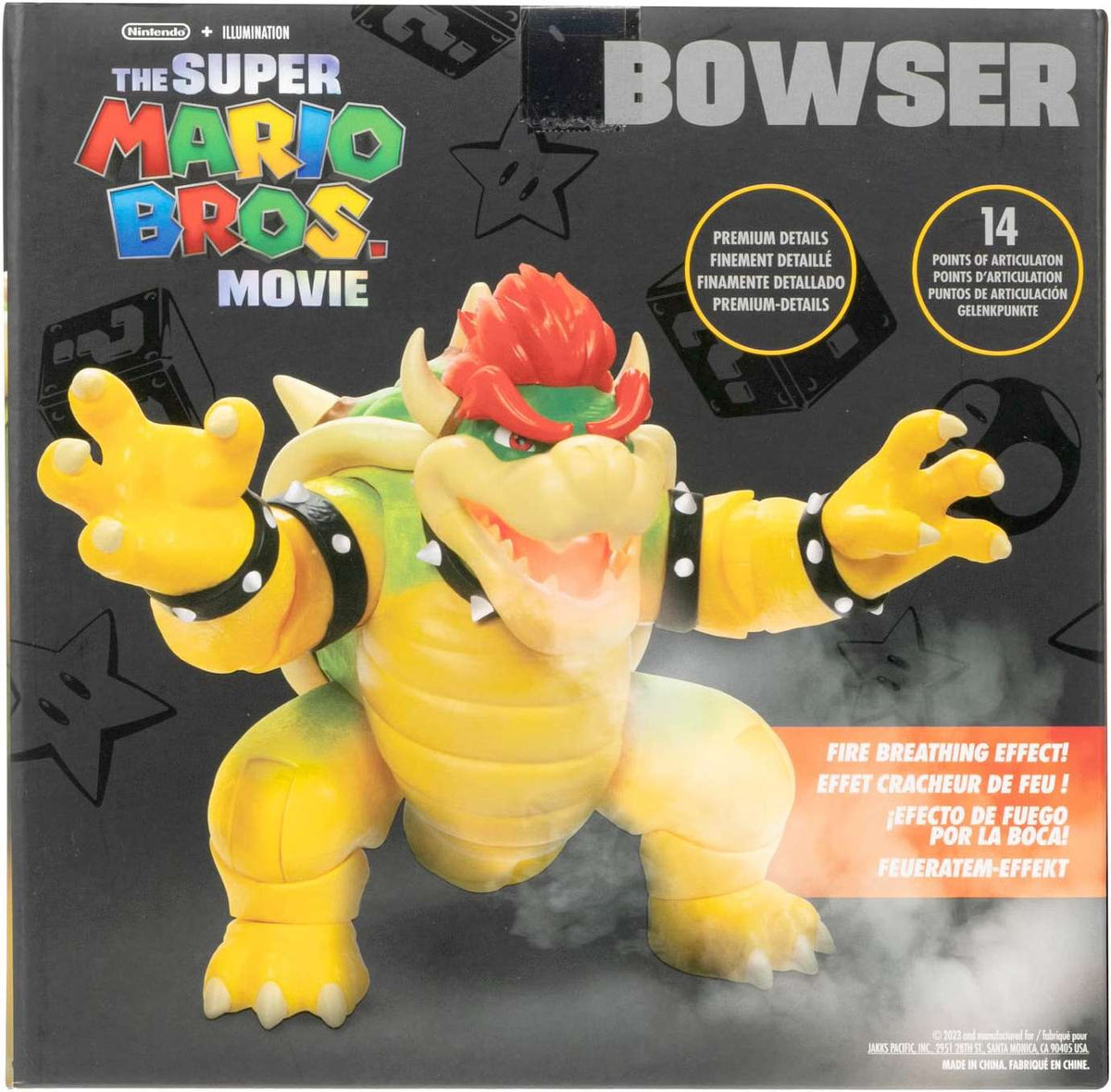 Super Mario BROS. Movie 7-Inch Feature Bowser Action Figure with Fire Breathing Effects