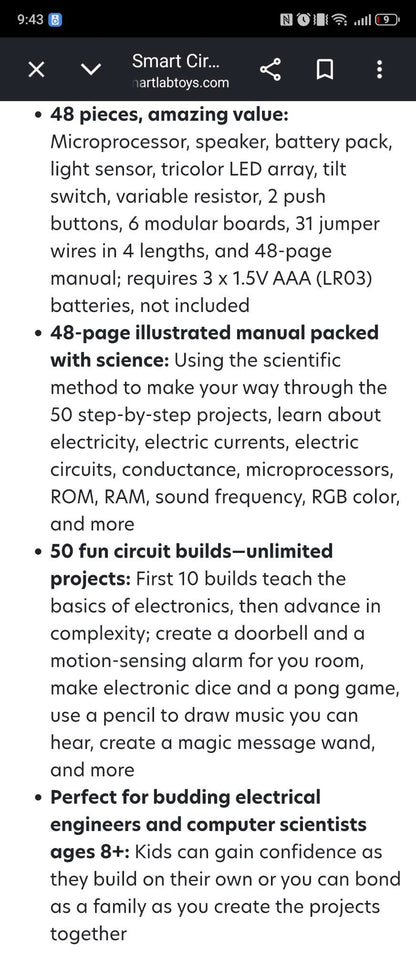 SMARTLAB smart circuits MSRP $60
