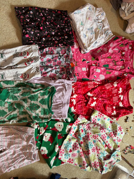 Girls warm and holiday pajama lot  , Kids 5/5T