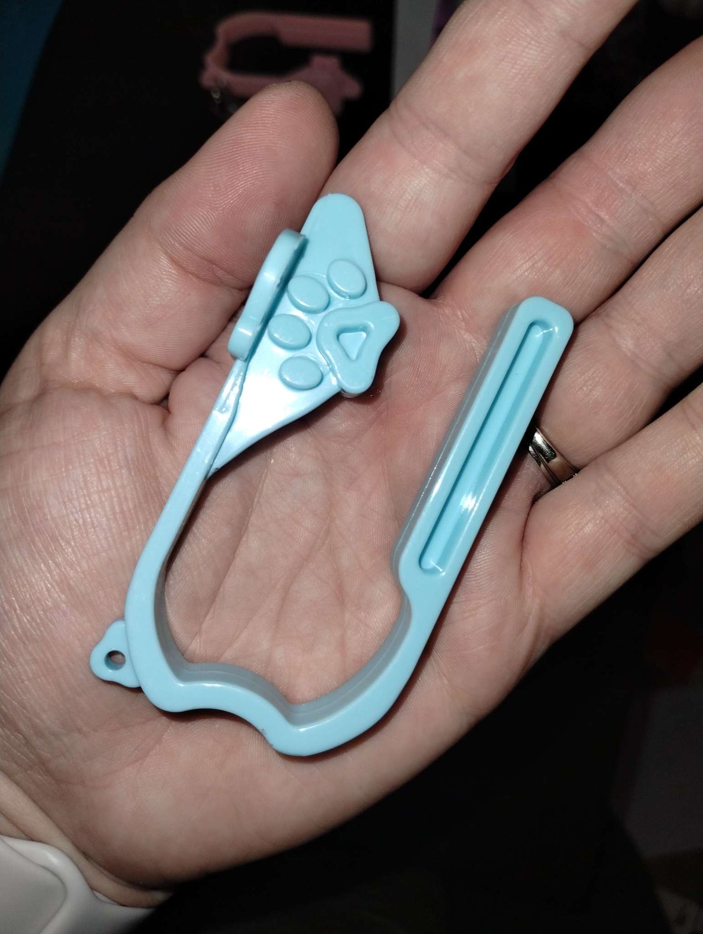 One Cat seat key keychain with clip