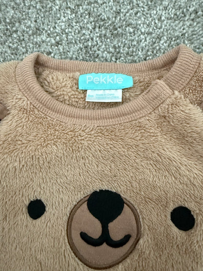 Pekkle Fuzzy Bear Sweater, Kids 9 Month (6-9M)