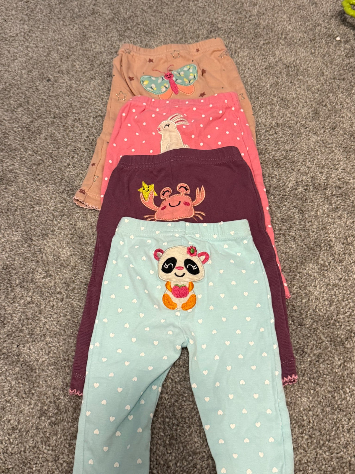 Carter’s embroidery animals pants bundle 6M, Kids 6 Month (3-6M)