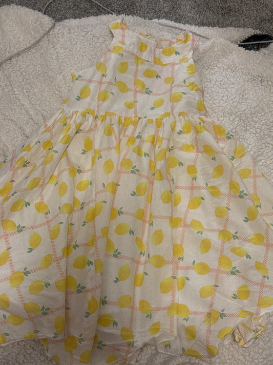 Brand new lemon print dress NWOT 7, Kids 7