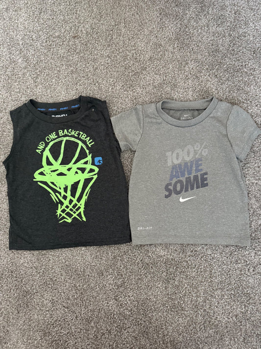 12-18 M sporty shirt bundle (Nike/and1), Kids 18 Month (12-18M)