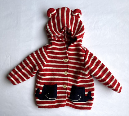 Baby GAP Striped Hooded Cardigan – 3-6M, Kids 6 Month (3-6M)