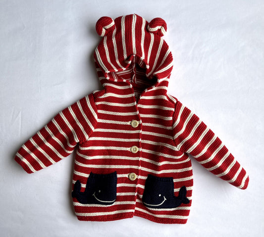 Baby GAP Striped Hooded Cardigan – 3-6M, Kids 6 Month (3-6M)