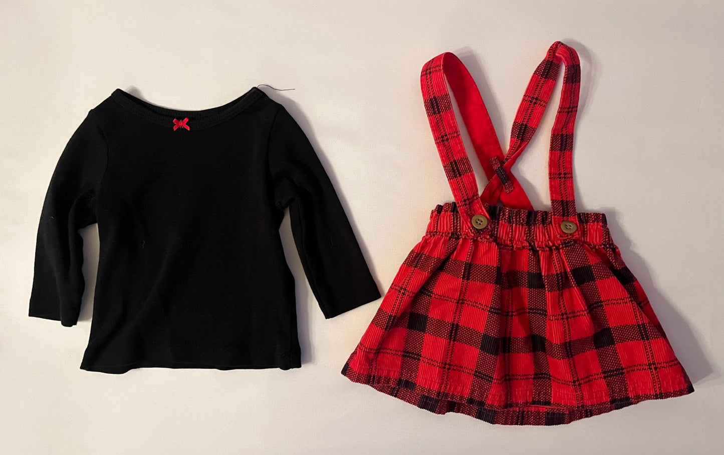 Buffalo Plaid Suspender Dress Outfit. Carter's 6 Months, Kids 6 Month (3-6M)