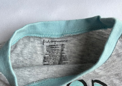 Boys First Impressions Dino Hoodie & “Good Vibes” Top – 3–6 Months, Kids 6 Month (3-6M)