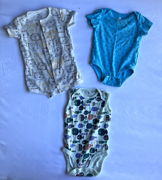 3 Piece Romper/Onesie Bundle – 9 Months (Carter’s, Rococo, Amazon Essentials), Kids 9 Month (6-9M)