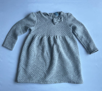 BabyGap Girls Grey Quilted Long Sleeve Dress – Size 5, Kids 5/5T