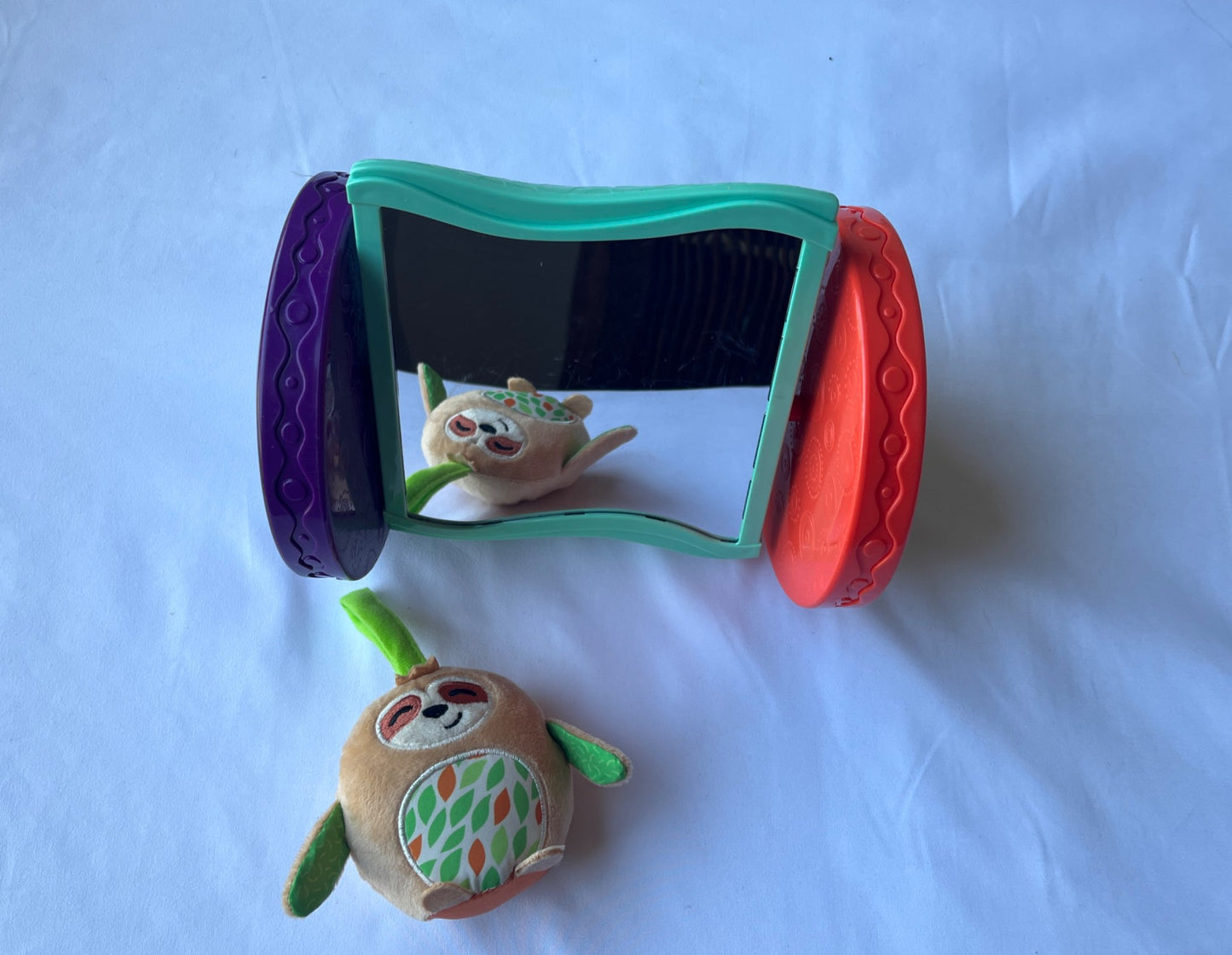 Baby Tummy Time Mirror + Sloth Hanging Rattle