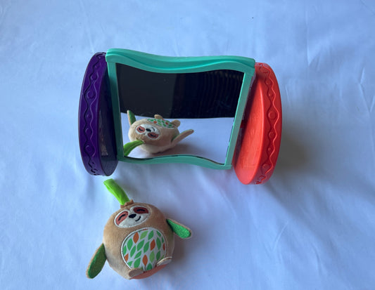 Baby Tummy Time Mirror + Sloth Hanging Rattle