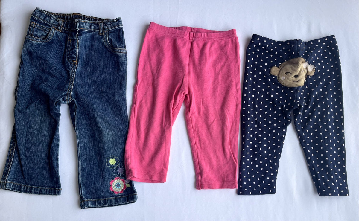 George & Carter’s girls pants bundle 18 months – jeans & leggings, Kids 18 Month (12-18M)