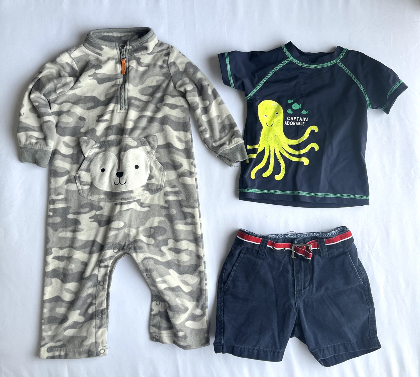 Boys 18M bundle – Tommy Hilfiger + Carter’s (shorts, rash guard & one-piece), Kids 18 Month (12-18M)