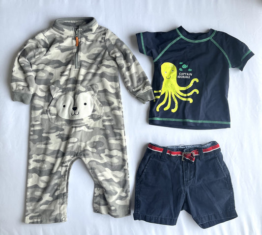 Boys 18M bundle – Tommy Hilfiger + Carter’s (shorts, rash guard & one-piece), Kids 18 Month (12-18M)