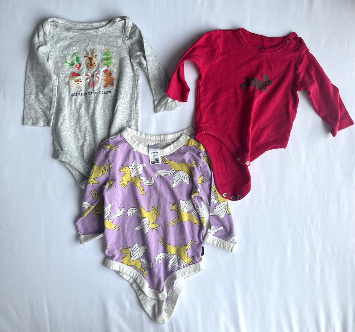 Girls 6–12M onesie bundle – Joe Fresh, Bonds & George (5 pieces), Kids 12 Month (9-12M)