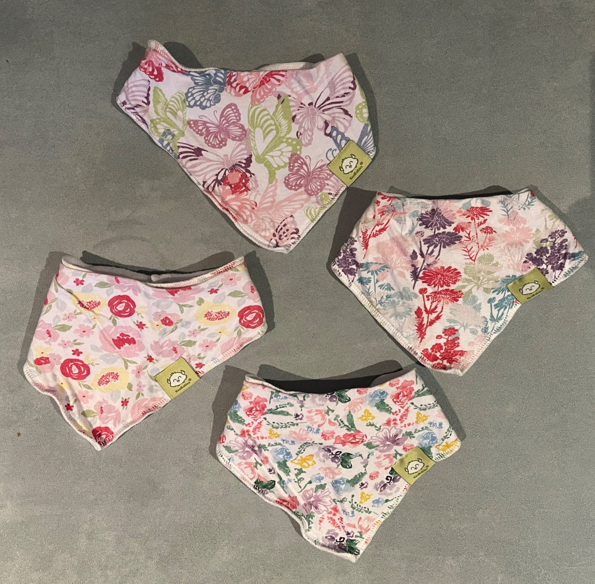 Set of 4 Girls Baby Bandana Bibs