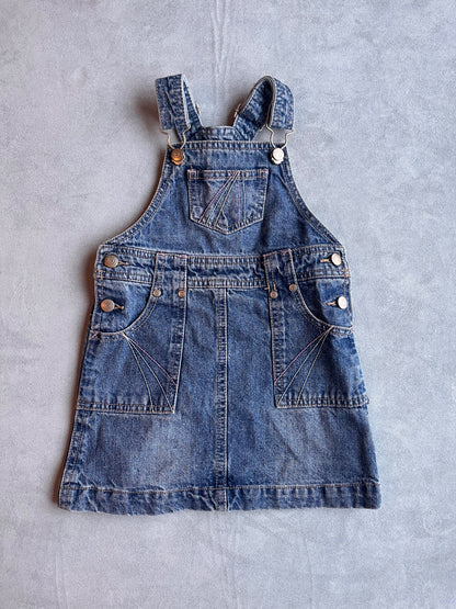 Girls jeans overall dress, size 24m, Kids 24 Month (18-24M)
