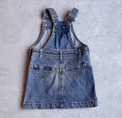 Girls jeans overall dress, size 24m, Kids 24 Month (18-24M)