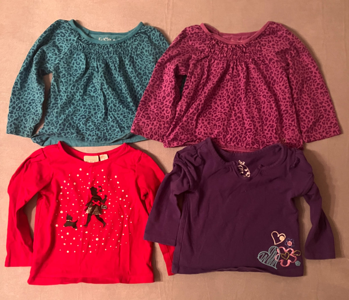 Girls' Children's Place Long Sleeve Tops – 4 Pack – 18 Months, Kids 18 Month (12-18M)