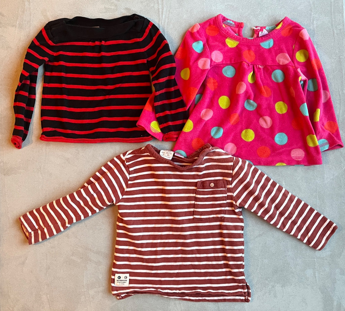 Girls' Long Sleeve Tops & Sweater – 3 Pack – 12–18 Months, Kids 18 Month (12-18M)
