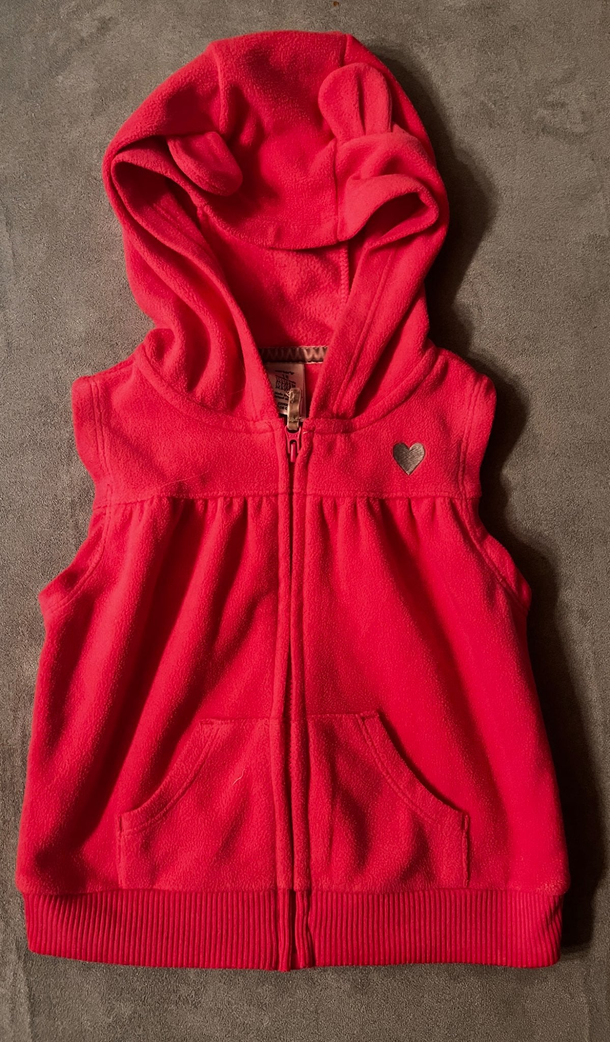 OshKosh Girls' Pink Fleece Hooded Vest – 18 Months, Kids 18 Month (12-18M)