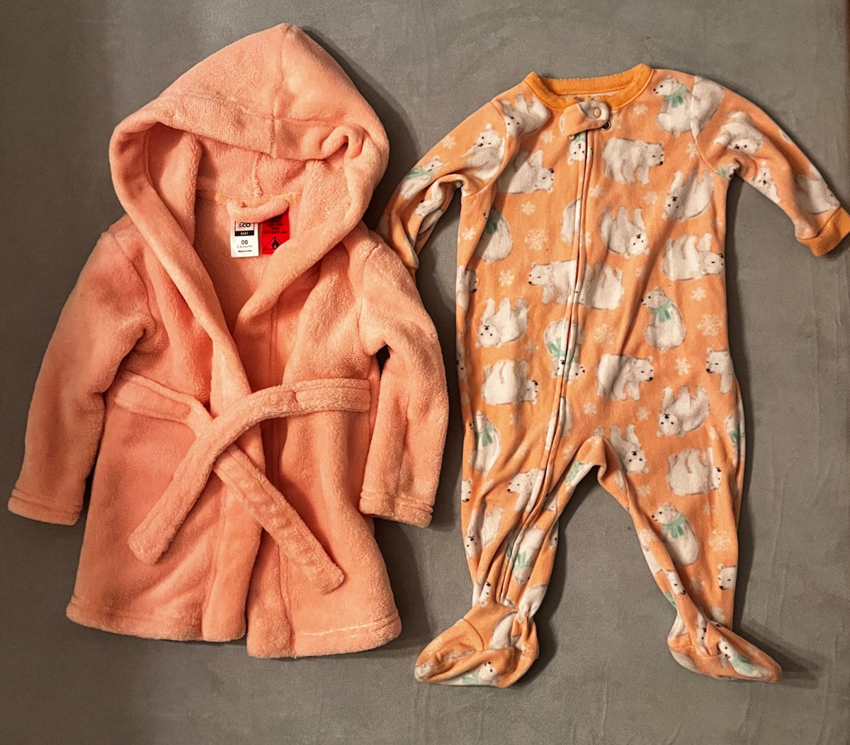 Baby Girls' Cozy Fleece Pajama & Robe Set – 3–6 Months, Kids 6 Month (3-6M)