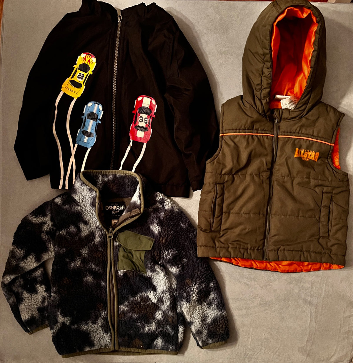 Boys' 3T Jackets & Vest Bundle – OshKosh, Carter's & Athletic Works – 3 Pieces, Kids 3T