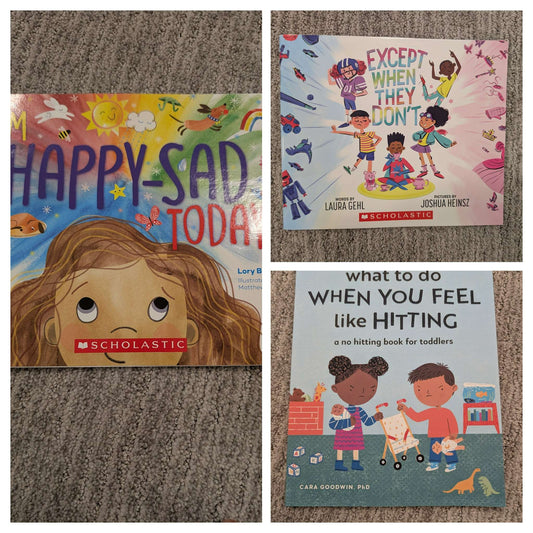 Three toddler books about feelings