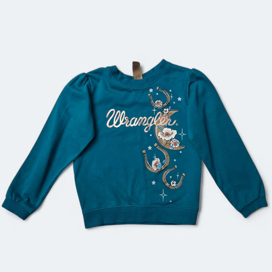 Wrangler sz 4-5 teal sweat top , Kids 4/4T