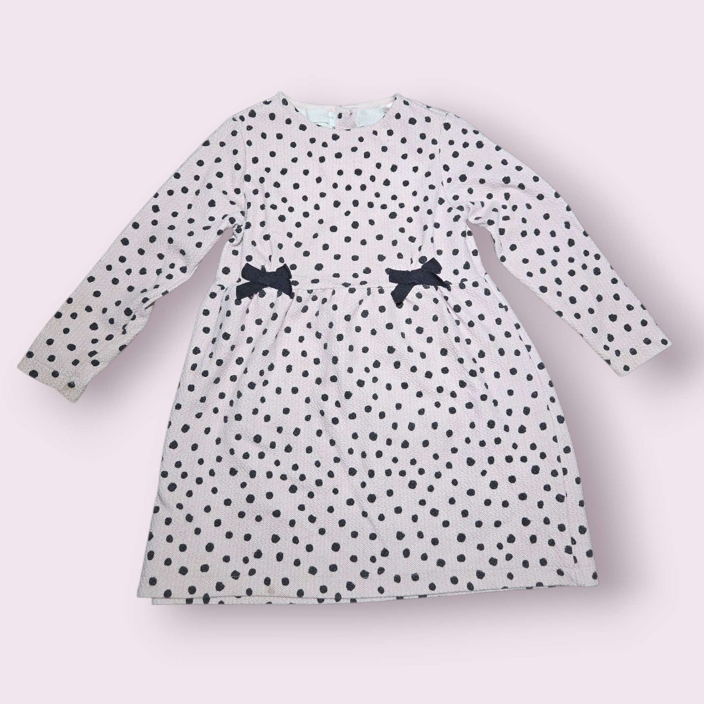 Zara sz 4-5yr pink and black polka dotted dress, Kids 5/5T (extra small)