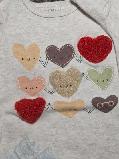 3pc set sz 3m. Petit Lem, Rabbit & Bear & Carters, Kids 3 Month (0-3M)