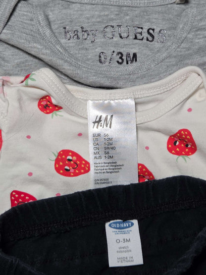 3pc 0-3m bundle Guess, Old Navy & H&M, Kids 3 Month (0-3M)