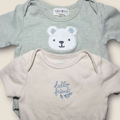 3pc bundle sz 3m Rabbit & Bear, Noppies green & grey , Kids 3 Month (0-3M)