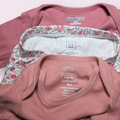 3pc bundle 6-12m pink onesie & floral pants, Kids 12 Month (9-12M)