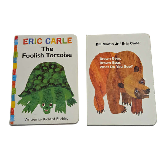 2 Eric Carle hard cover books, Foolish Tortoise & Brown Bear Brown Bear, what do you see?