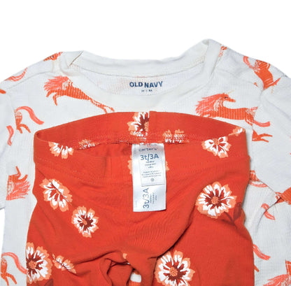 2pc Carter's leggings & Old Navy horse patterned top, Kids 3T
